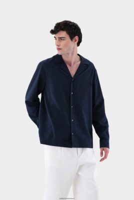 Van Laack Outlet Ireland | Van Laack Textured Long Sleeve Bowling Shirt H0PF06529