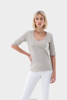 Van Laack Outlet Ireland | Van Laack Urban Jersey Wide Neck T-Shirt Beige H0PF06225