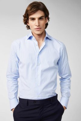 Van Laack Outlet Ireland | Van Laack Wrinkle Free Thin Striped Poplin Business Shirt H0PF06351